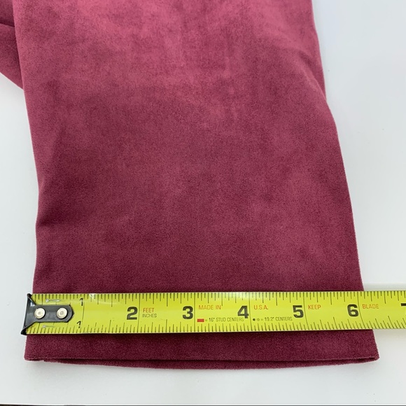 Bagatelle Soft Faux Suede Slimming Pull On Ankle Crop Legging Pants Maroon Wine - Picture 15 of 15